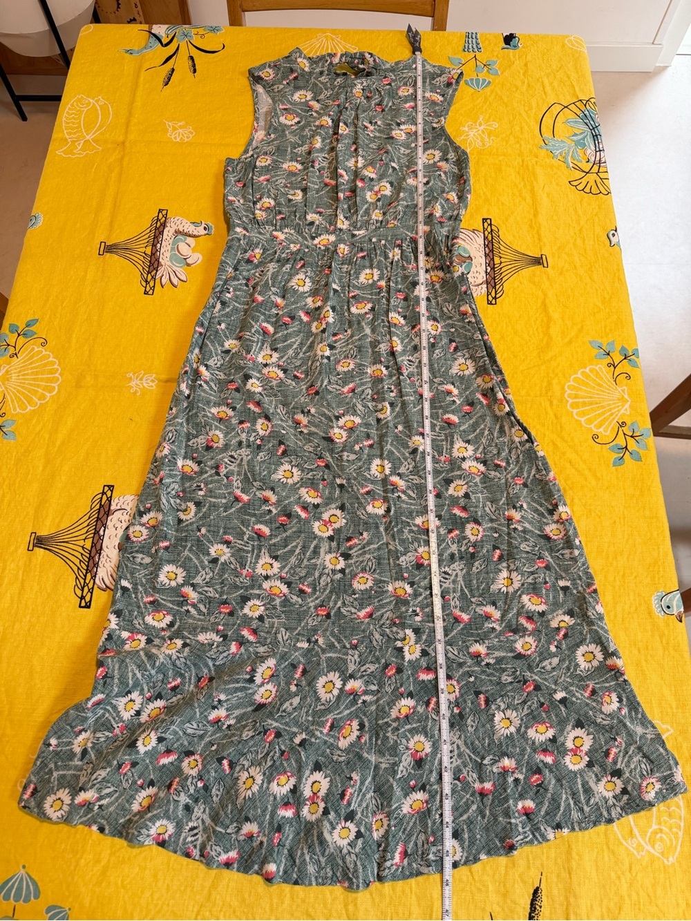 Cath Kidston London Green Floral Midi Dress with Pink and Yellow flowers, size S - Picture 11 of 11
